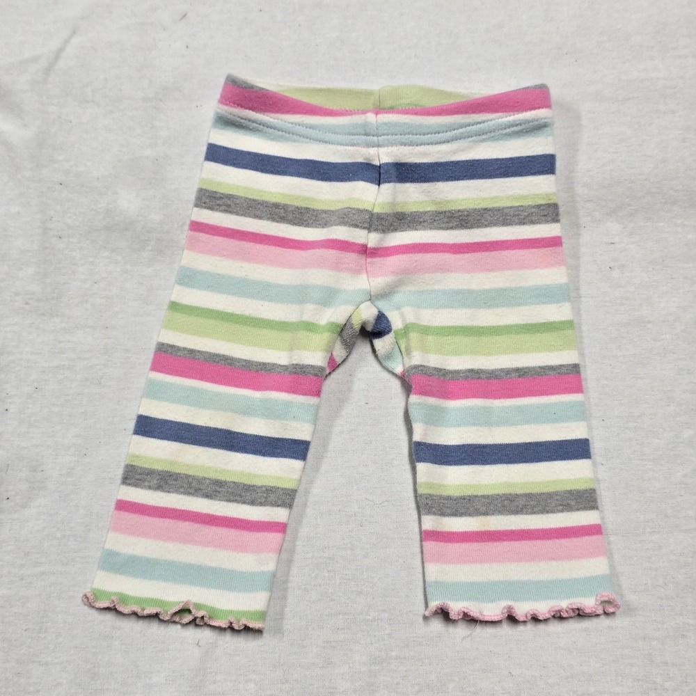 Gymboree Girls 3-6 Striped Pastel Lettuce Edge Cotton Leggings Fairy Wishes 2010